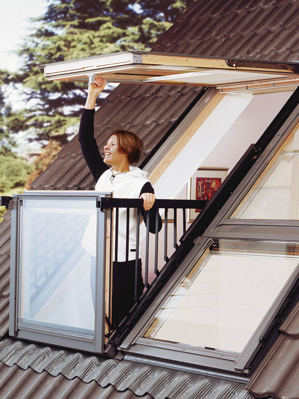 Image linking to the Cabrio® Balcony Windows page for details of  and the  on offer there: Supplier and installer of Velux® Cabrio® windows throughout south east England