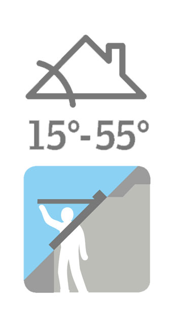 image shows: Top Hung roof pitch diagram