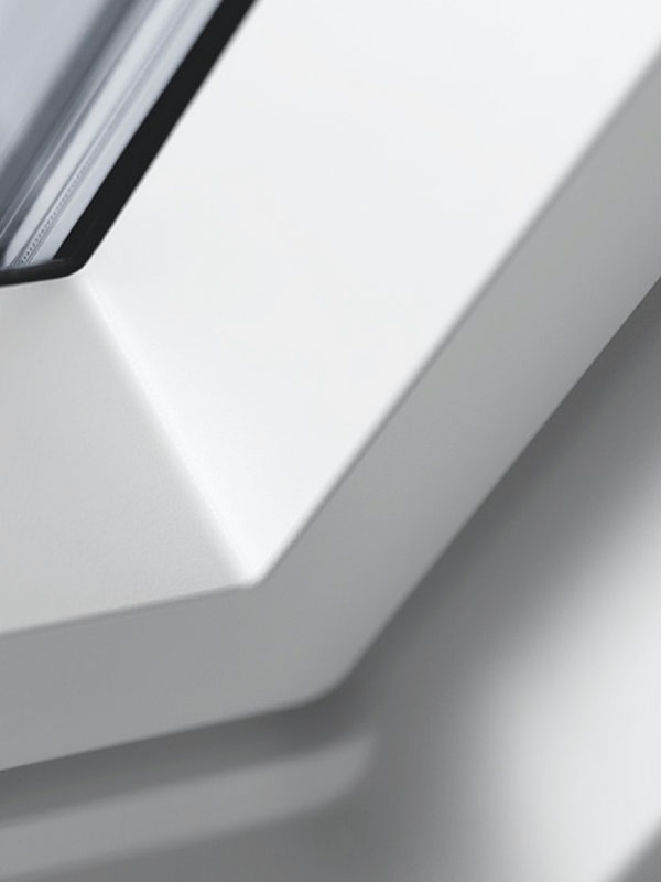 image shows: White finish close up corner