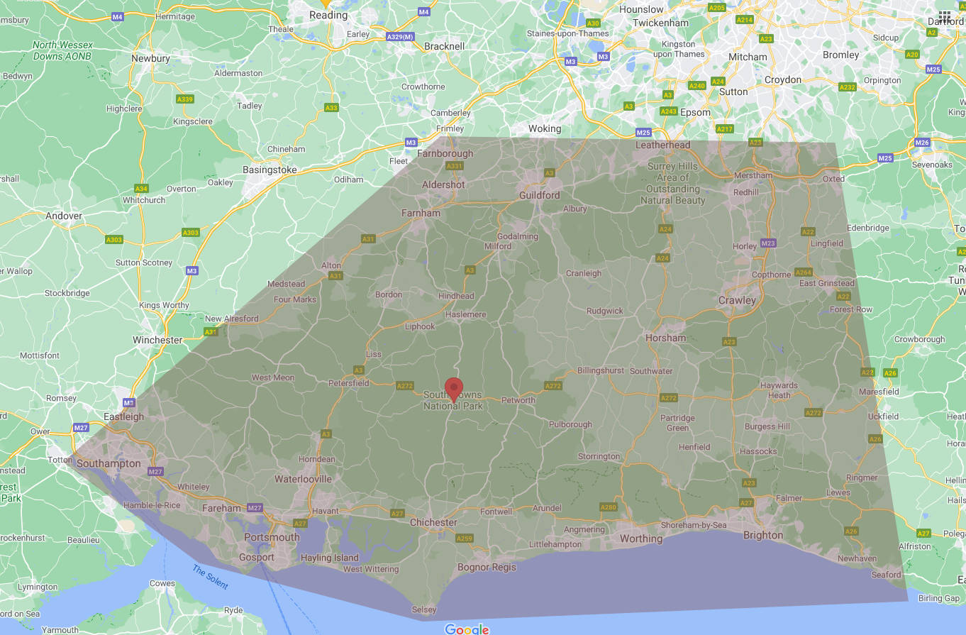 reproduction of the Google map showing our location.